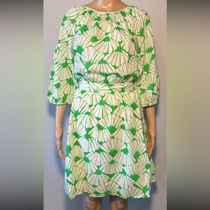 H&M Women's Dress SizeL Pullover Open Back 3/4Sleeve 100% Cotton Tie-Strap Lined